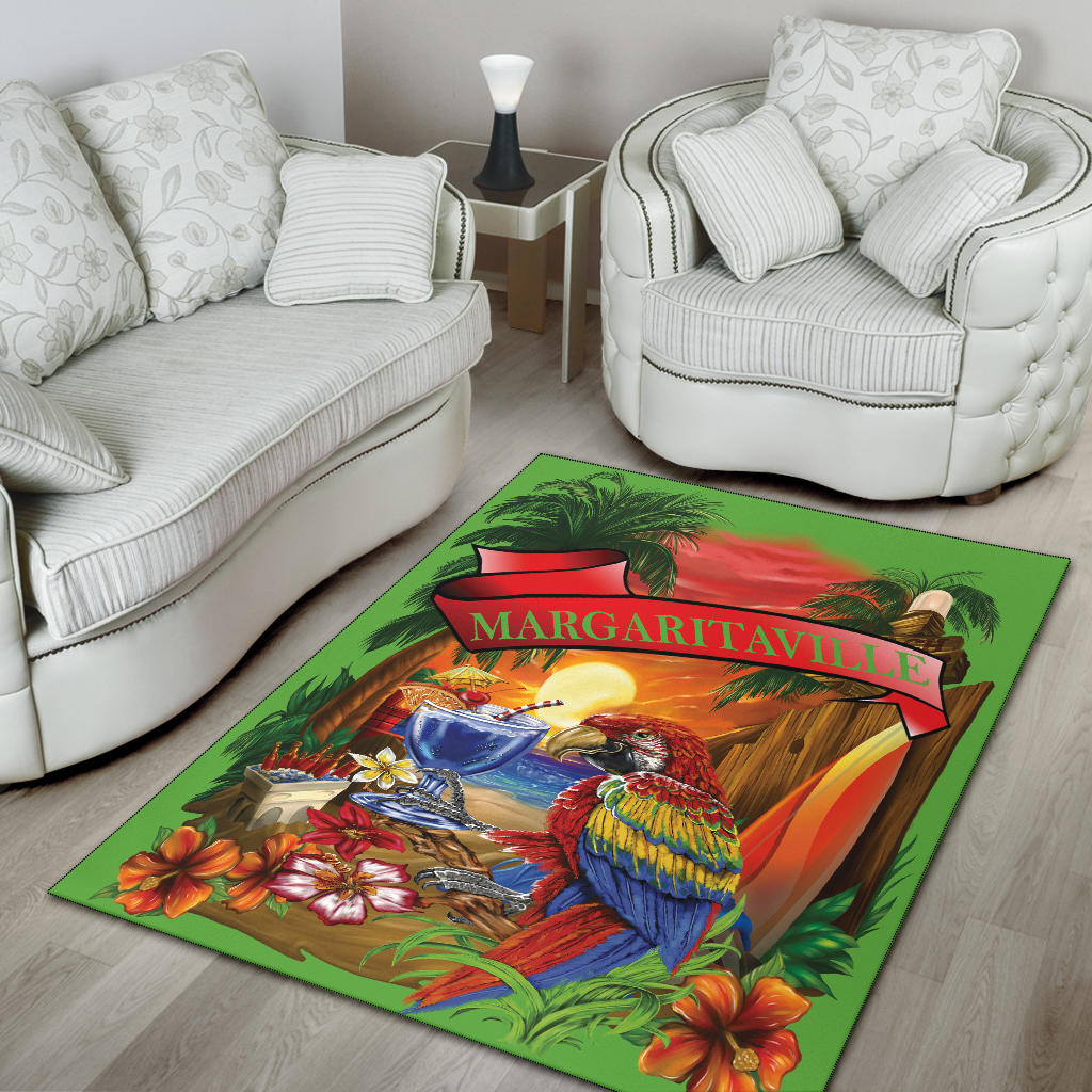 Margaritaville Lime Green Parrot Area Rug