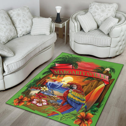 Margaritaville Lime Green Parrot Area Rug