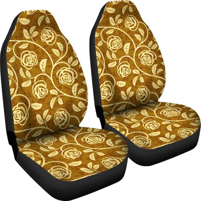 Gold Rose Pattern Car Seat Cover
