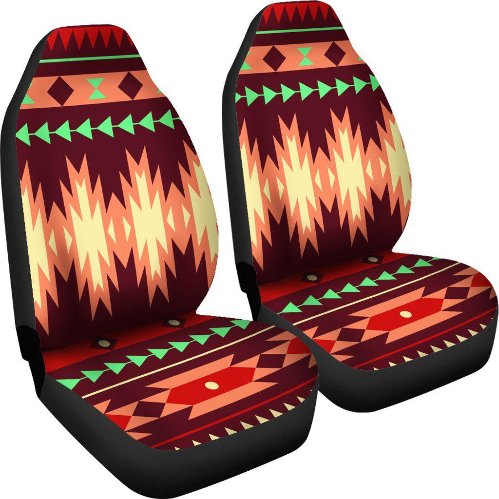 Burgundy Aztec Pattern Seat Covers