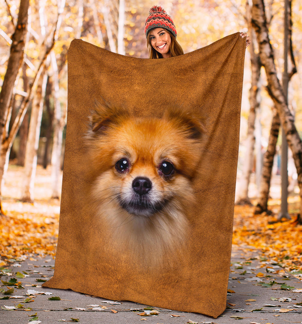 Premium Blanket Pomeranian Face Hair Blanket