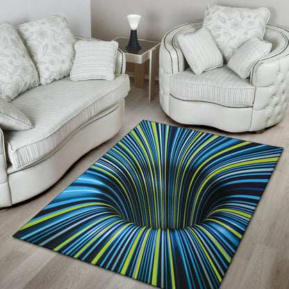 Tunnel Illusion Black Hole Area Rug