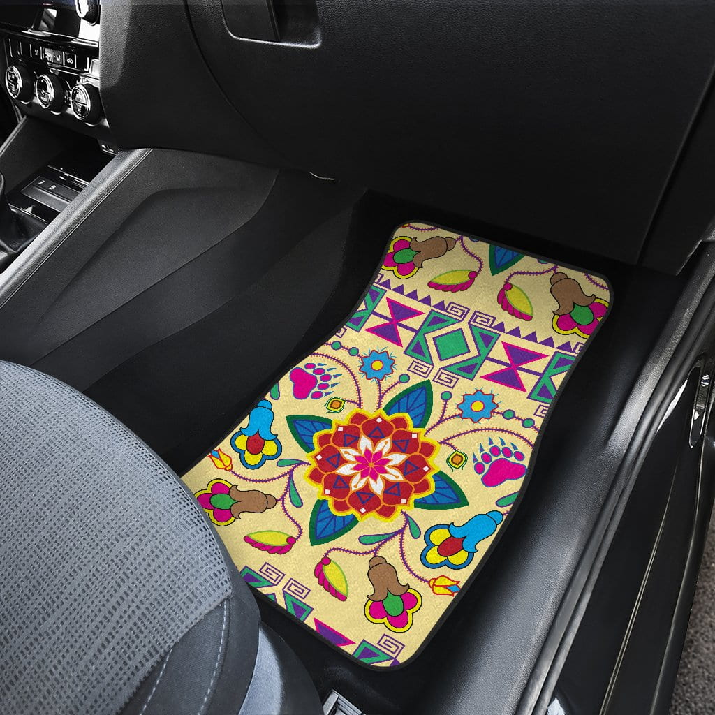 Geometric Floral WinterVanilla Set of 4 Car Floor Mats