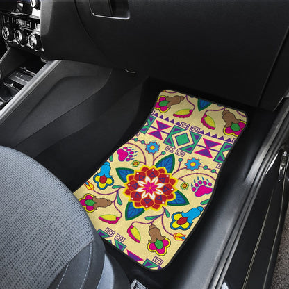 Geometric Floral WinterVanilla Set of 4 Car Floor Mats