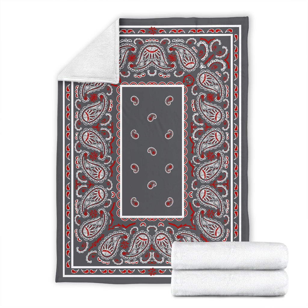 Ultra Plush Wicked Gray Bandana Throw Premium Blanket