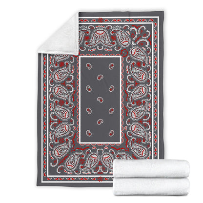 Ultra Plush Wicked Gray Bandana Throw Premium Blanket