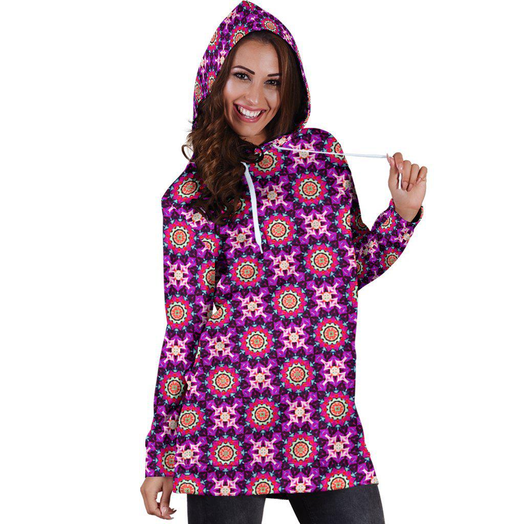 Woman's Hoodie Dress - Kaleidscope