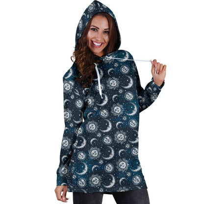 Sun and Moon Women's Hoodie Dress