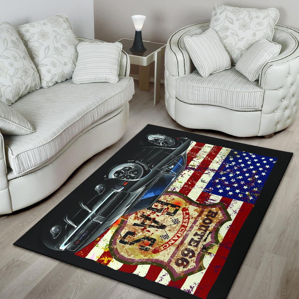 1969 Charger American Flag Area Rug