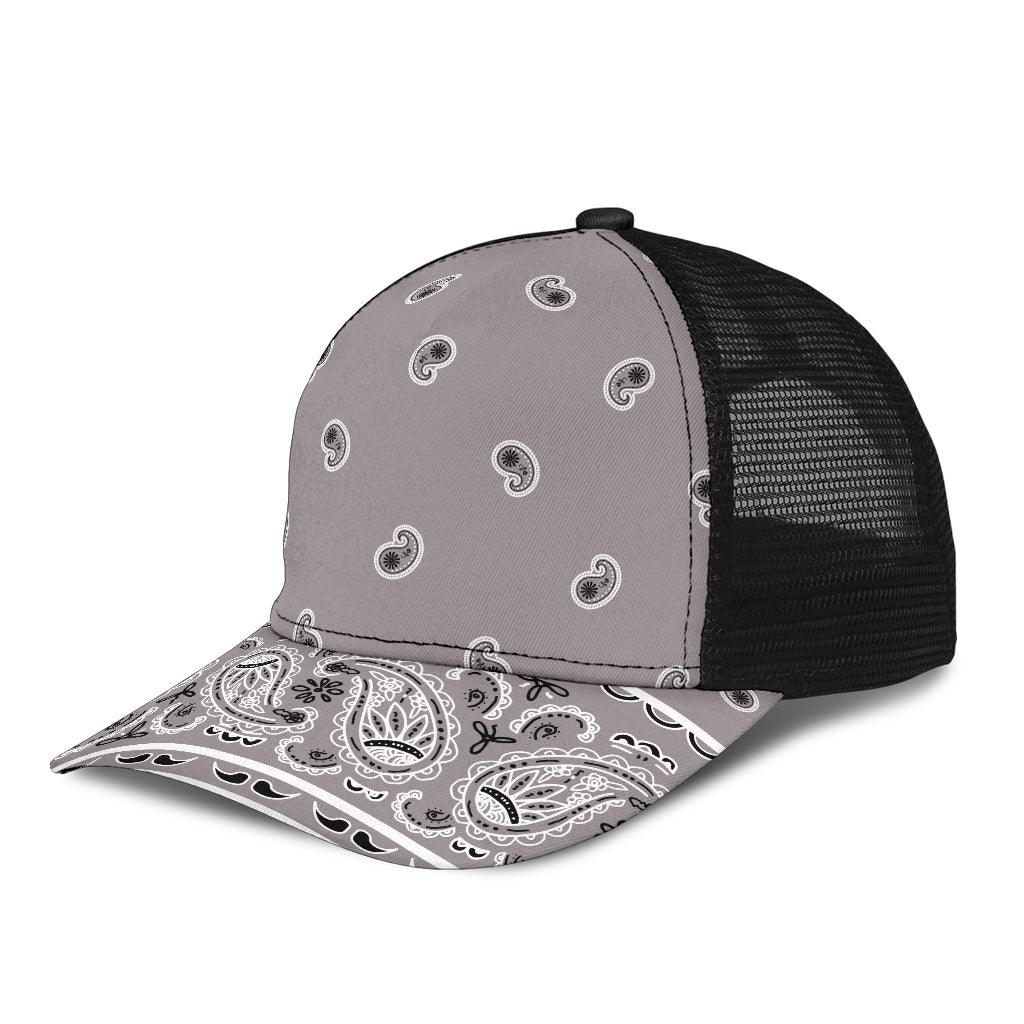 Classic Gray Bandana All Over Mesh Back Cap