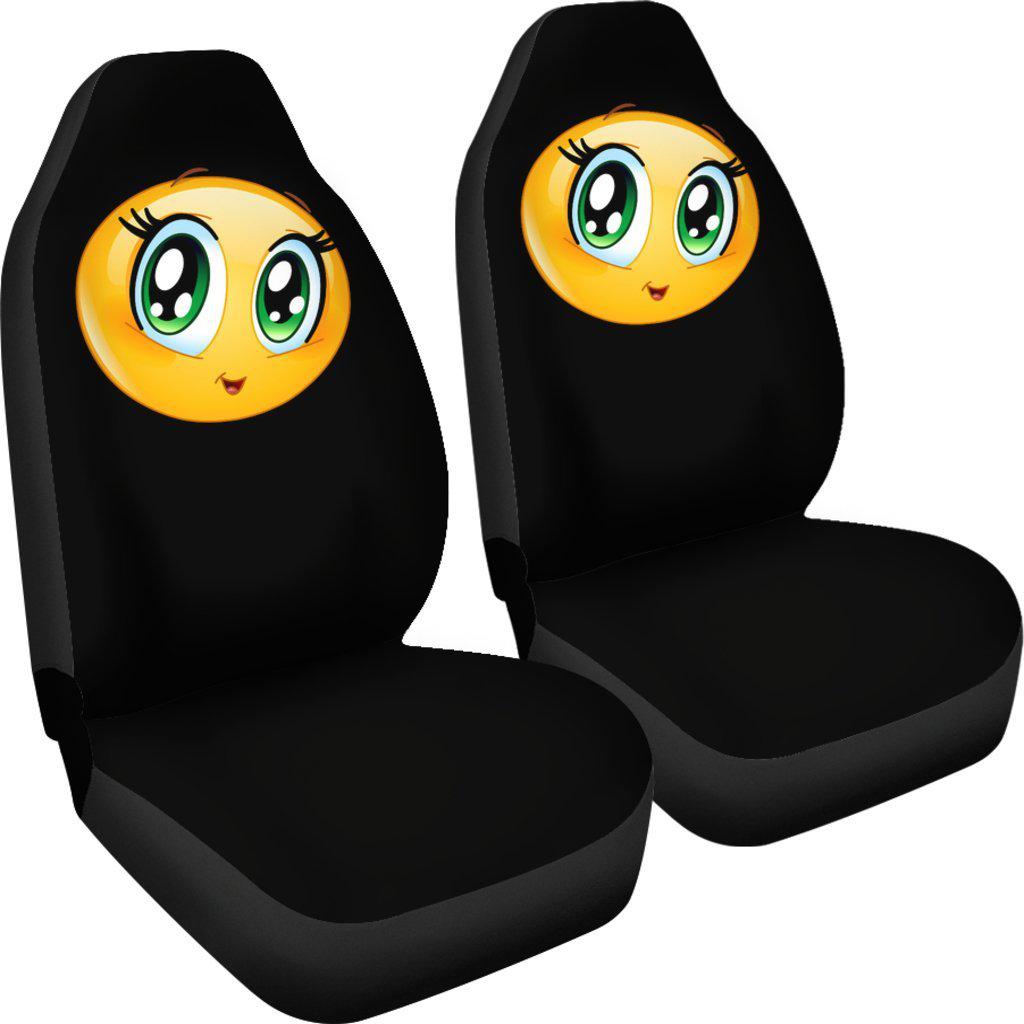 Girl Emoji Design Black Seat Covers