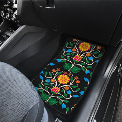 Floral Beadwork Four Clans Set of 4 Car Floor Mats