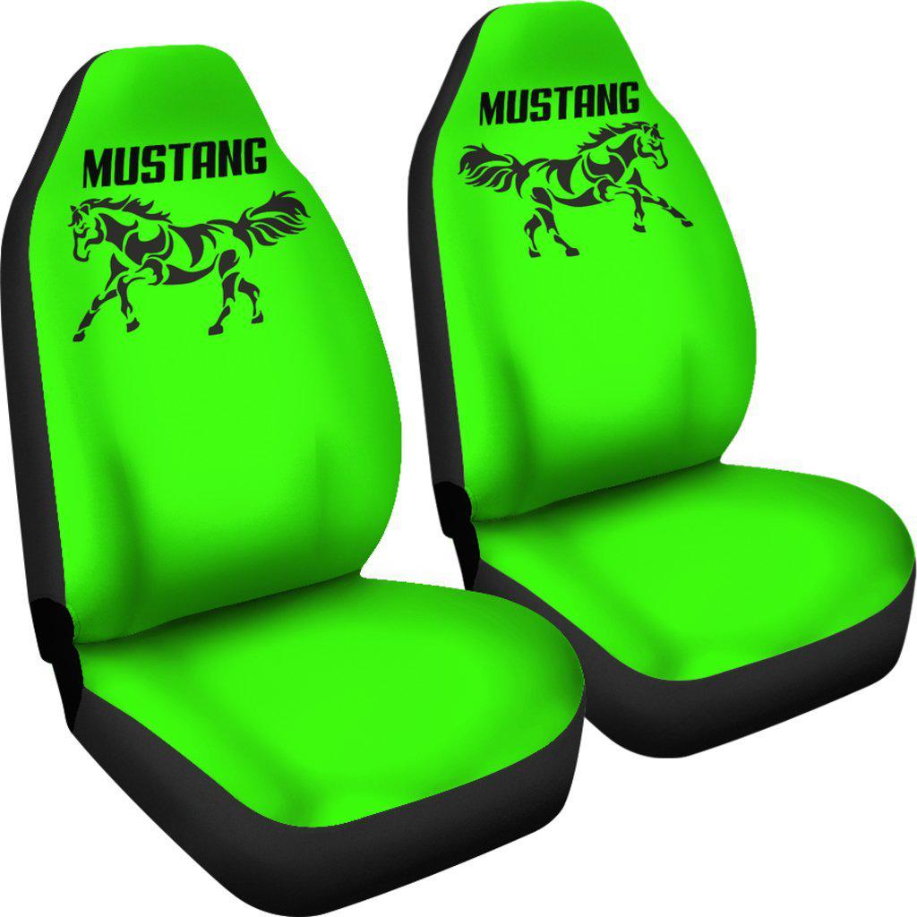 Mustang Horse Lime Green Seat Covers