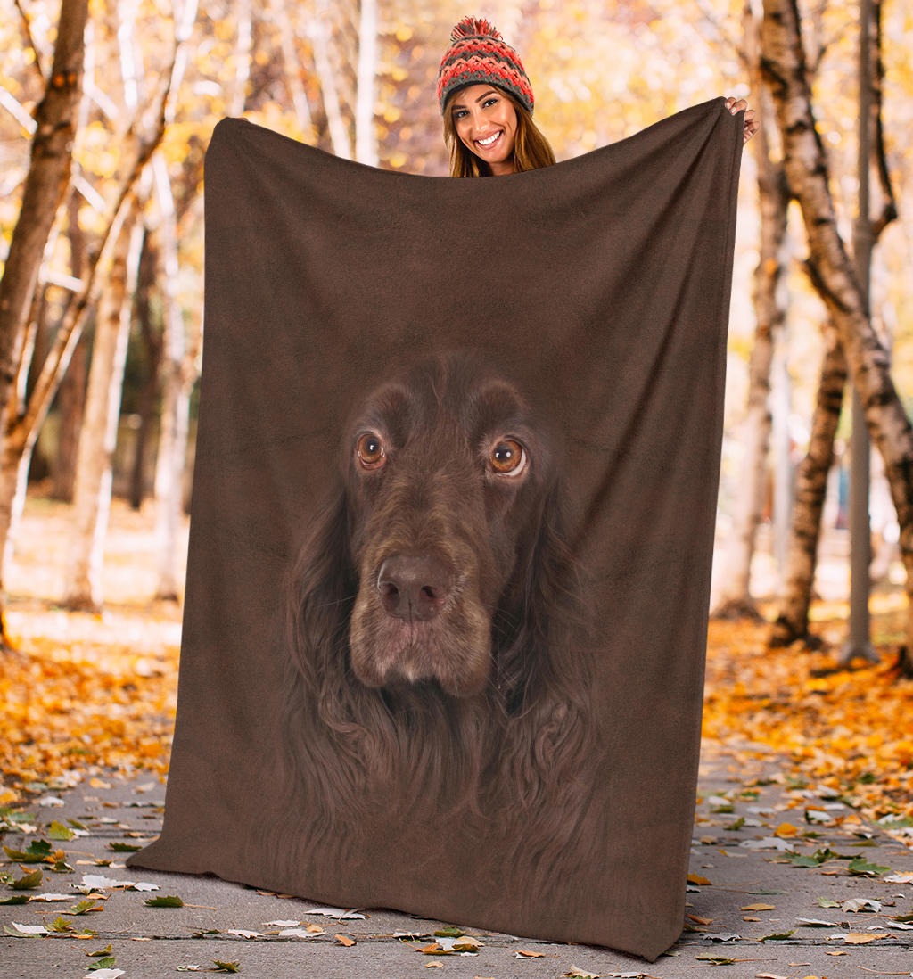 Premium Blanket Field Spaniel Face Hair