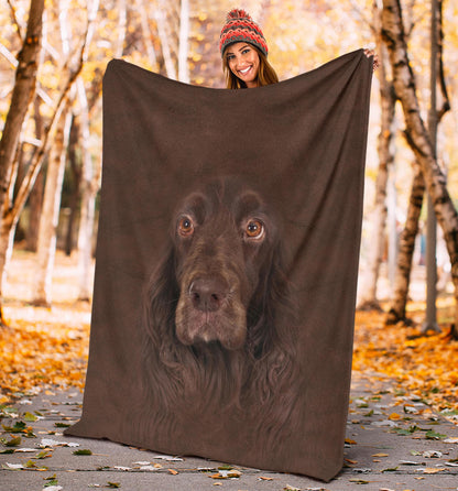Premium Blanket Field Spaniel Face Hair