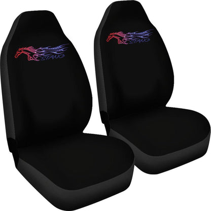 Mustang Horse Black Seat Covers