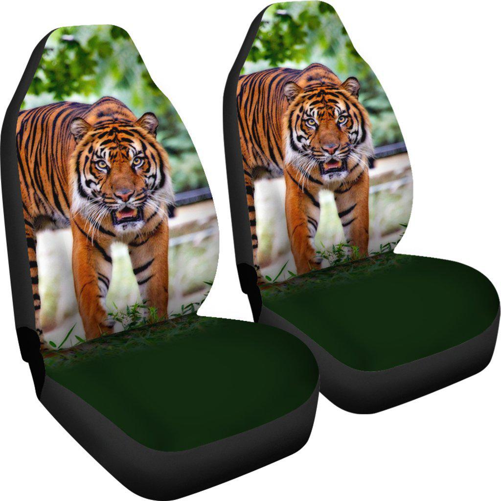 Tiger Stare Green Design Seat Covers