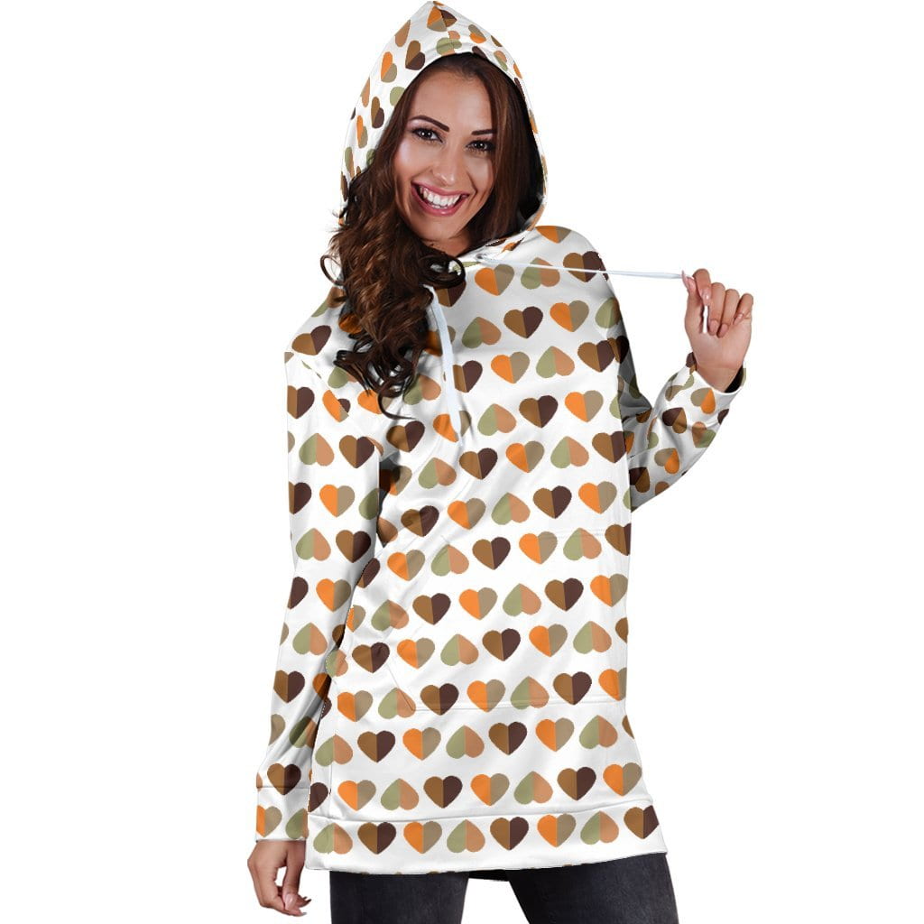 Fall Hearts Hoodie Dress