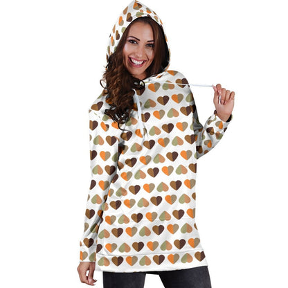 Fall Hearts Hoodie Dress