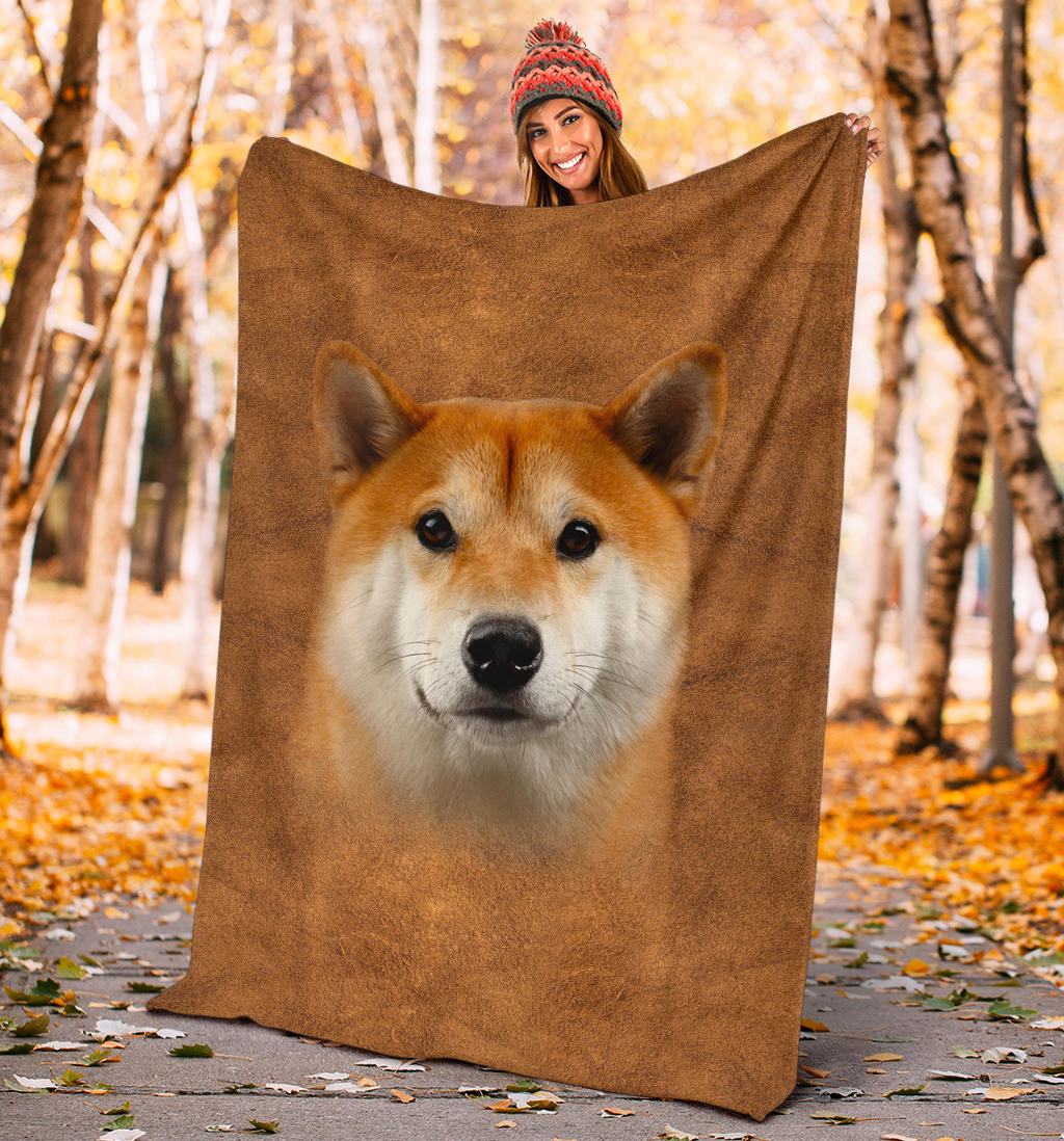 Premium Blanket Shiba Inu Face Hair Blanket