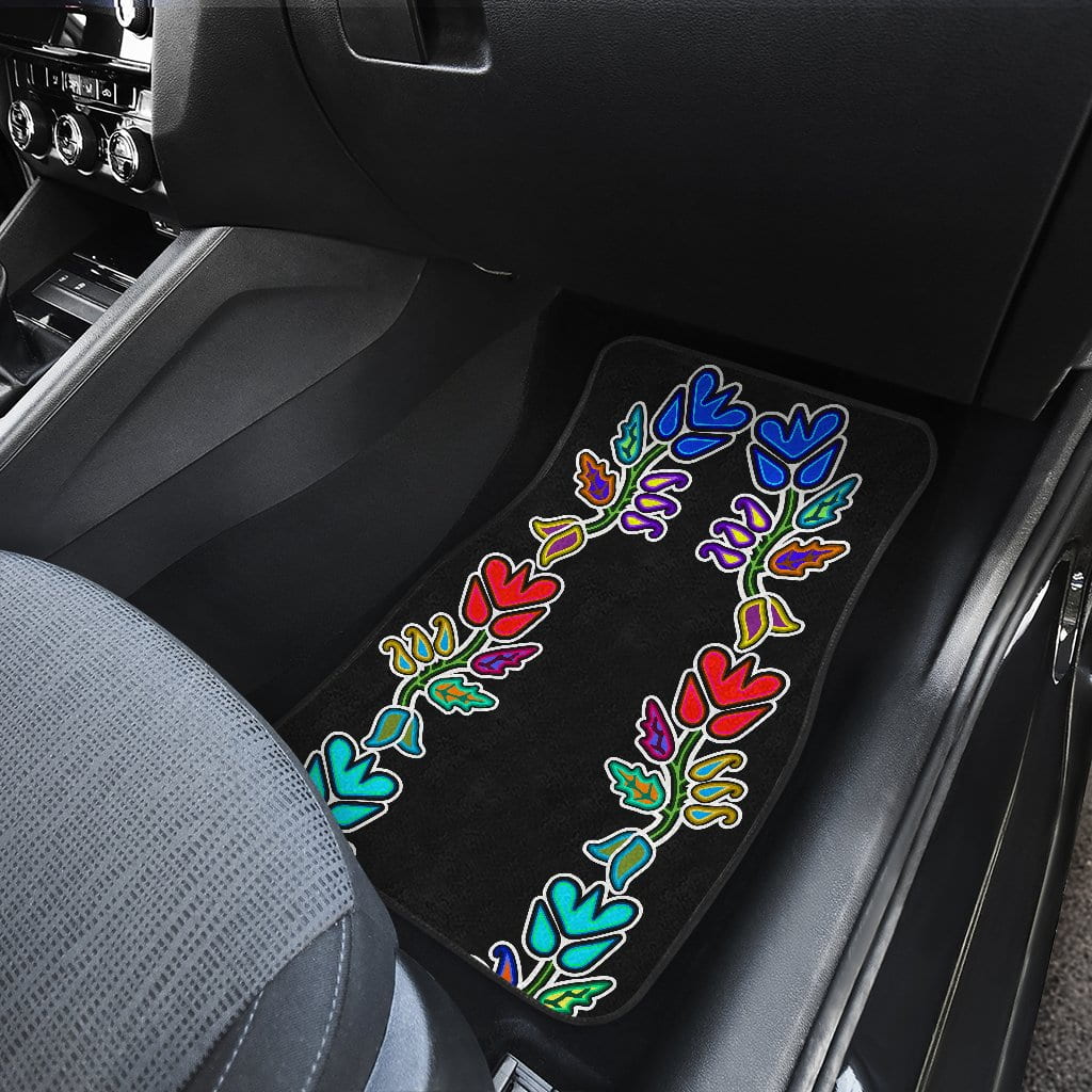 Four Directions Floral Front And Back Car Mats (Set Of 4)