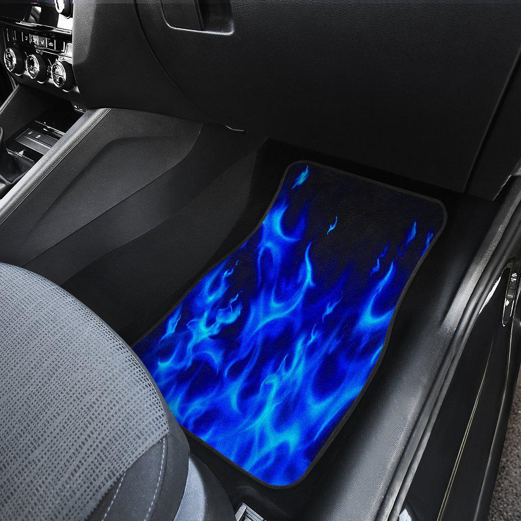 Blue Flames Front Floor Mats