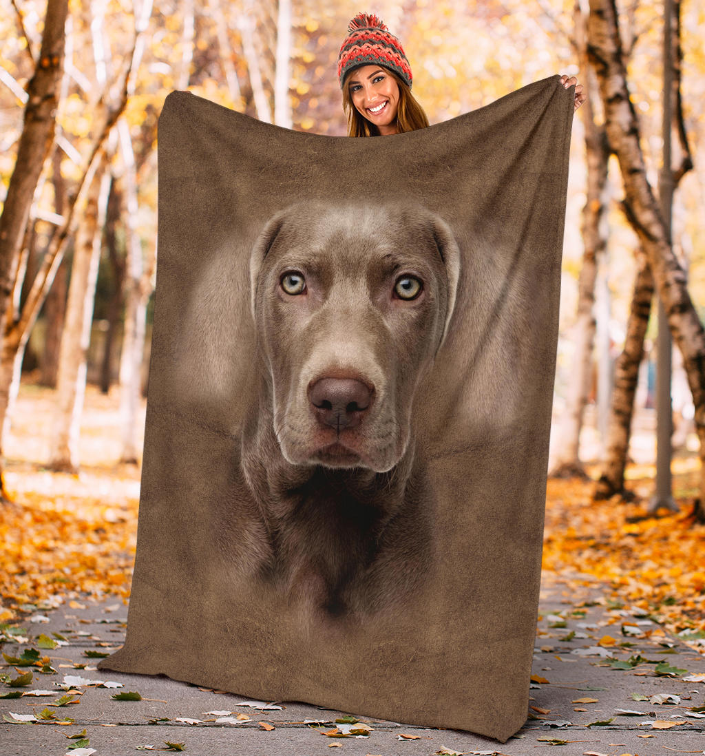Premium Blanket Weimaraner Face Hair Blanket
