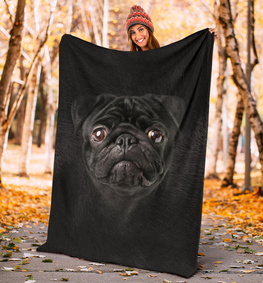 Premium Blanket Pug Face Hair Blanket