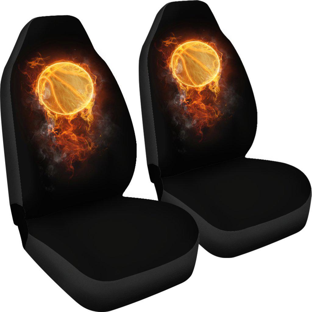 Flaming Basketball Design Seat Covers