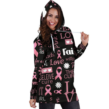 Breast Cancer Awareness Hoodie Dress