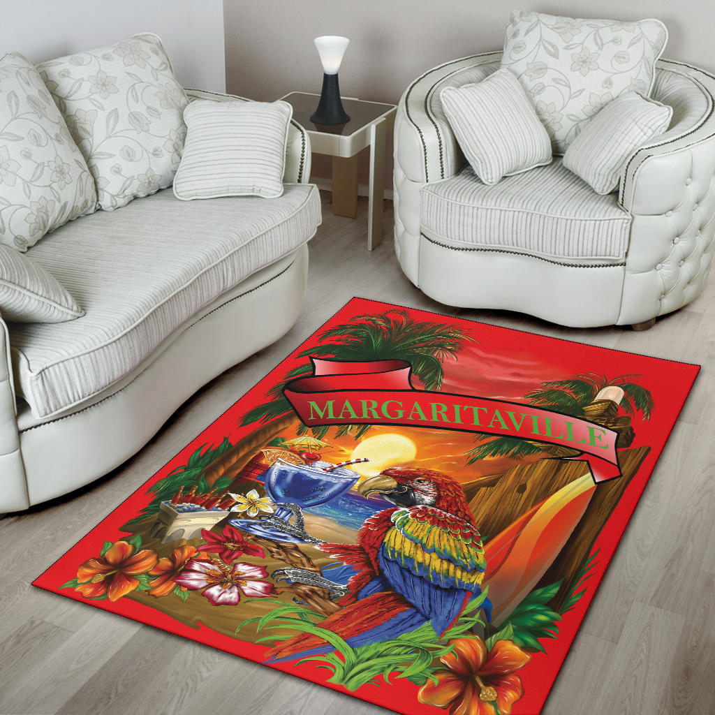 Margaritaville Parrot Red Beach Area Rug