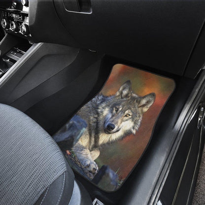 Wolf Car Mats Husky Front and Rear Car Floor Mats Set of 4
