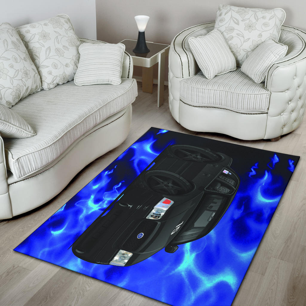 1999 Crown Victoria Blue Flames Area Rug