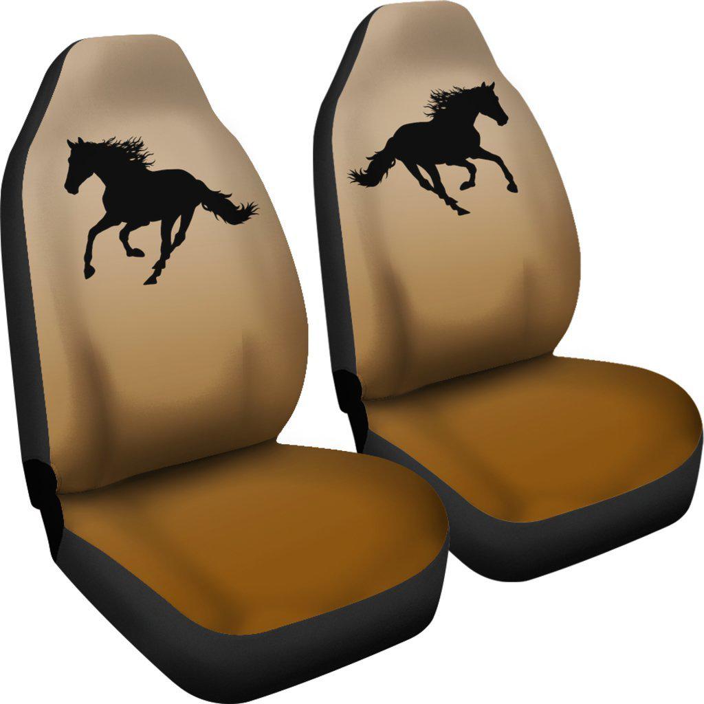 Black Quarter Horse Silhouette Seat Covers