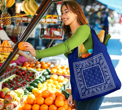 Royal Blue Bandana Grocery Bag 3-Pack