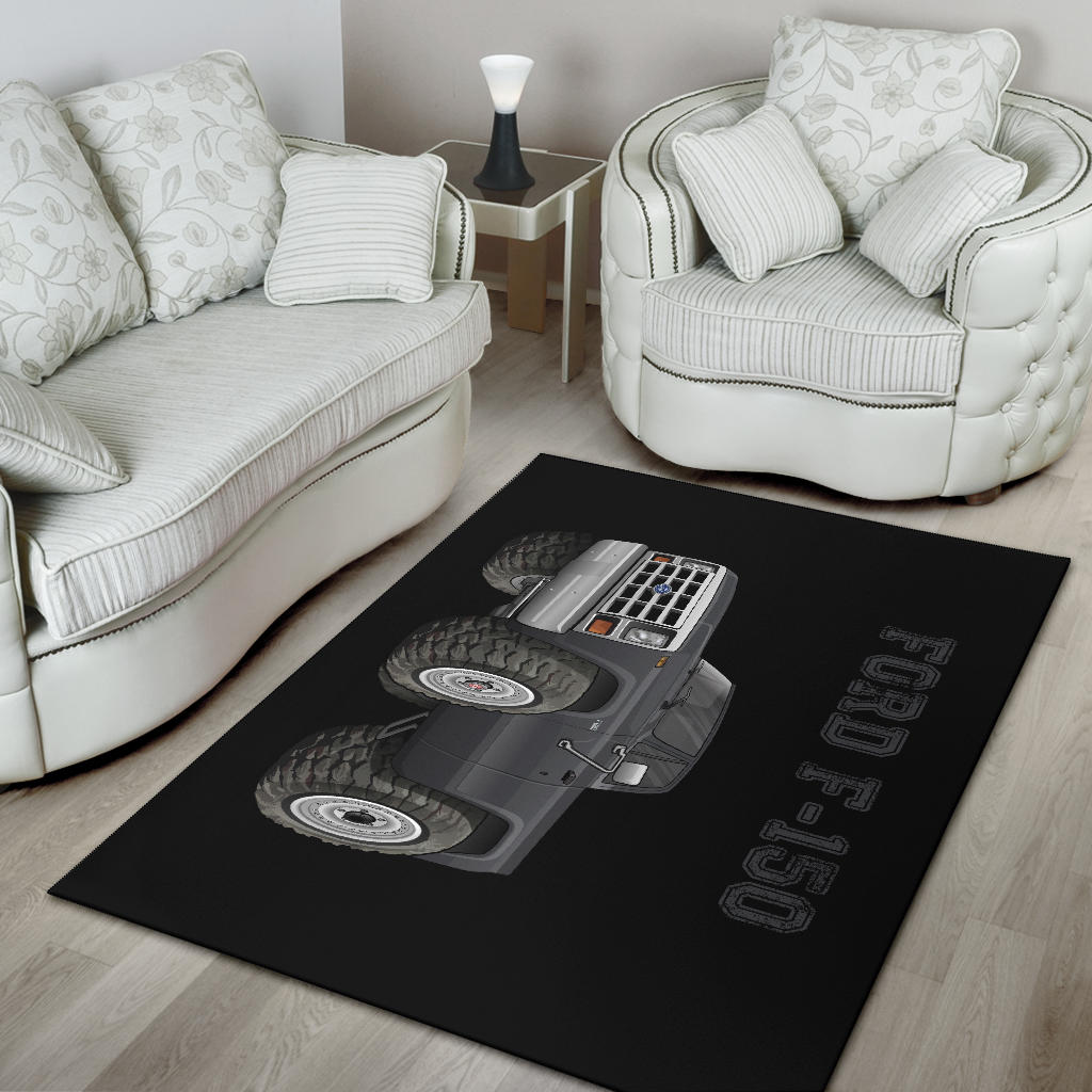 F-150 4x4 Grey Black Area Rug