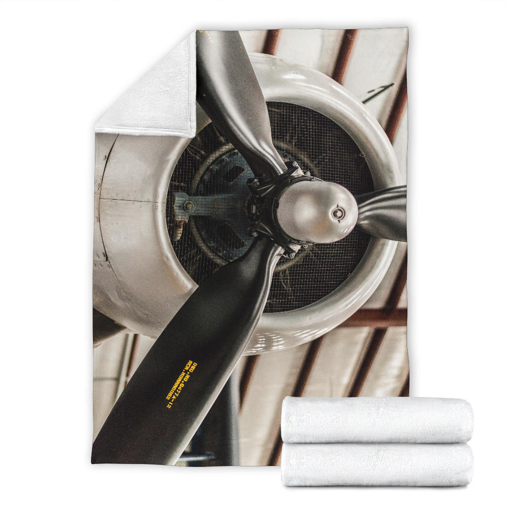 Airplane Propeller Version B Premium Blanket