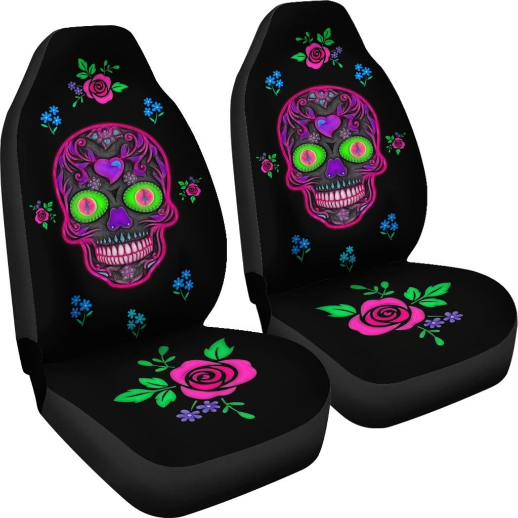 Wicked Skulls Car Seat Covers for Skull Lovers (set of 2)