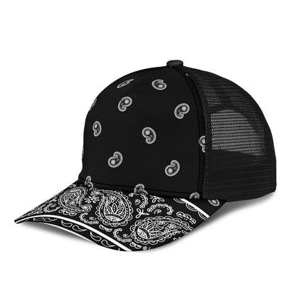 Black Bandana All Over Mesh Back Cap