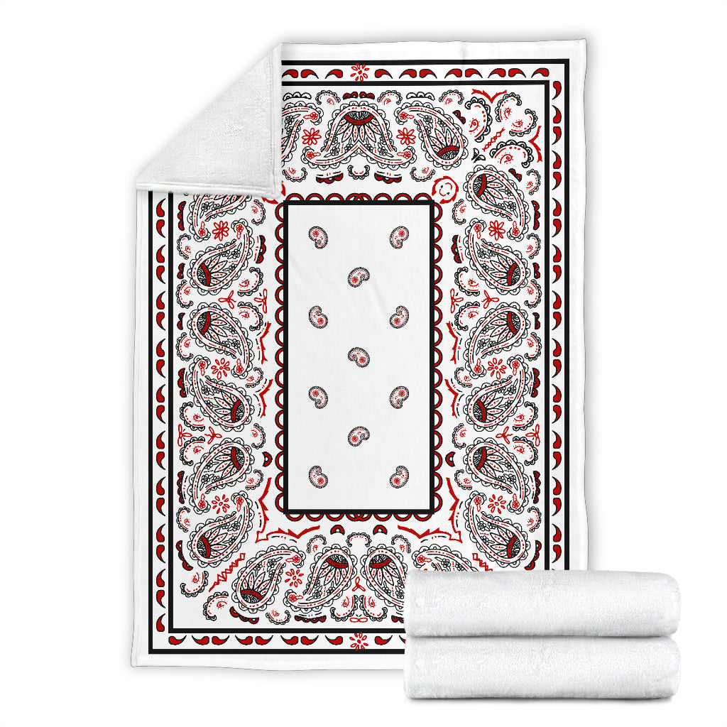 Ultra Plush Wicked White Bandana Throw Premium Blanket