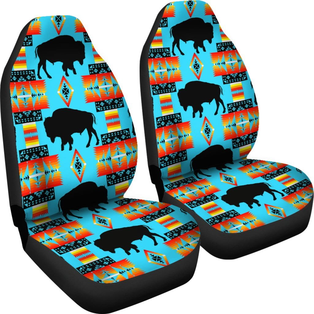 Seven Tribes Buffalo Turquoise Set of 2 Car Seat Covers