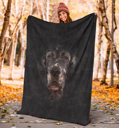 Premium Blanket English Setter Face Hair