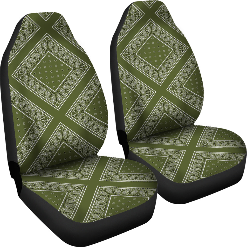 Army Green Bandana Car Seat Covers Diamond