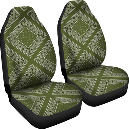 Army Green Bandana Car Seat Covers Diamond