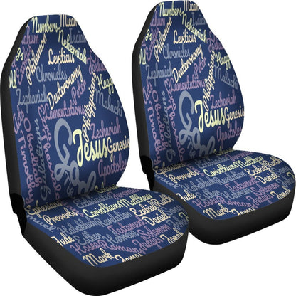 Custom-Made Holy Bible Books Blue Car Seat Covers