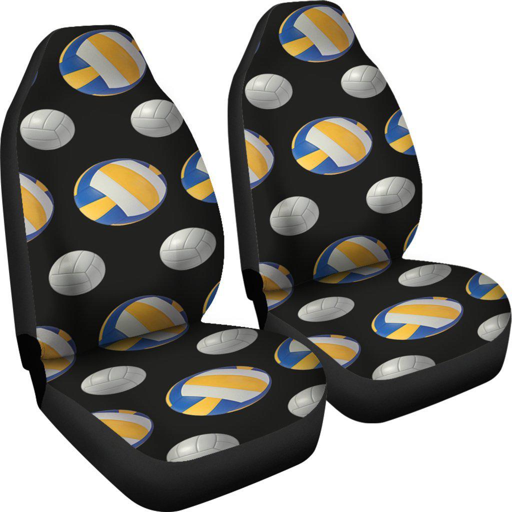 Blue Yellow Volleyball Design Seat Covers