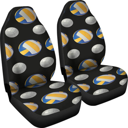 Blue Yellow Volleyball Design Seat Covers