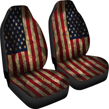Aged American Flag Seat Covers