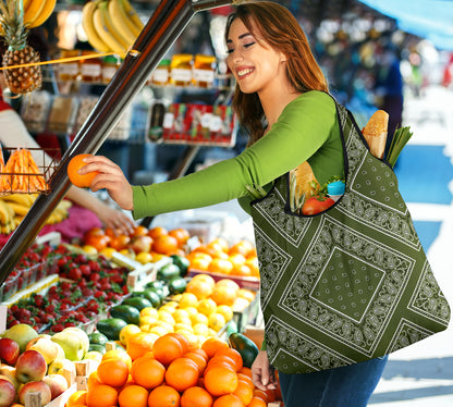 Army Green Bandana Reusable Grocery Bag 3-Pack