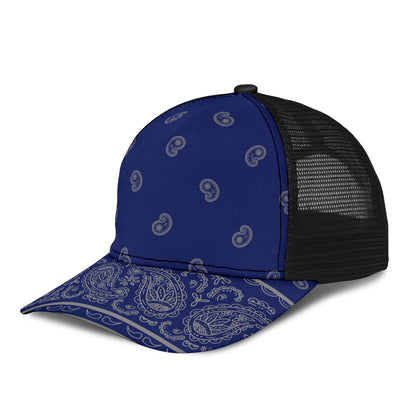 Blue and Gray Bandana All Over Mesh Back Cap